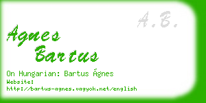agnes bartus business card